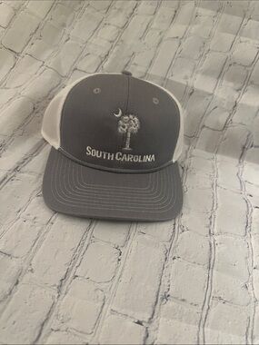 New- Port Authority Gray and White South Carolina Trucker Hat